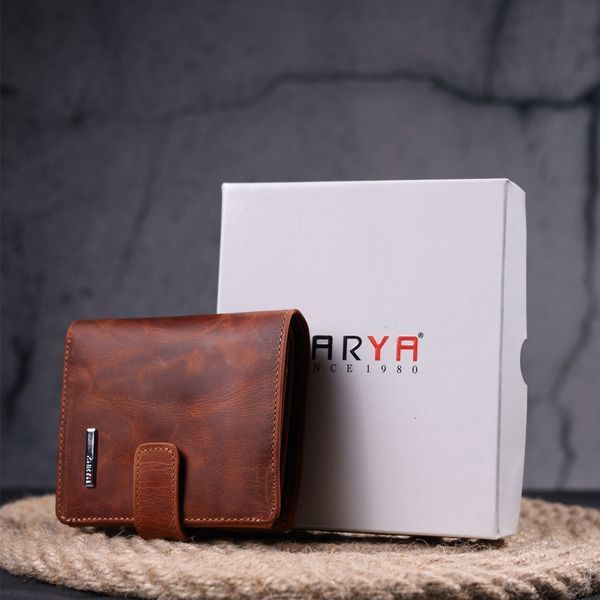 Functional men's wallet in vintage leather KARYA 21369 Red 21369 фото