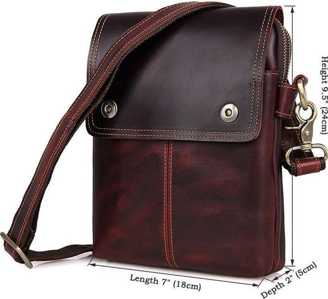 Bag Vintage 14547 made of genuine leather Burgundy 14547 фото