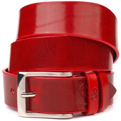 Stylish women's belt for jeans made of genuine leather Grande Pelle 21454 Red 21454 фото