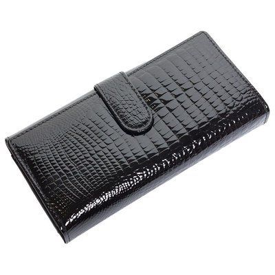 Кошелек из лаковой кожи женский F. Leather Collection Черный AE 46-1 фото