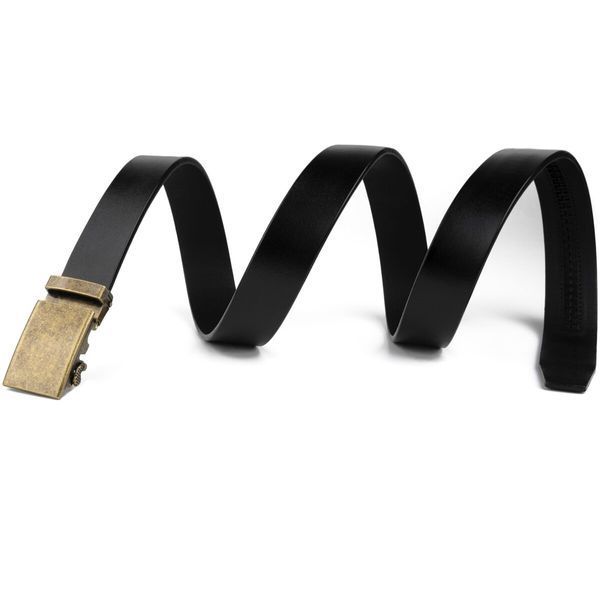 Men's belt with buckle brass Vintage 20263 Black 20263 фото
