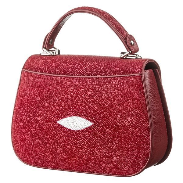 Сумка женская STINGRAY LEATHER 18628 из натуральной кожи морского ската Бордовая 18628 фото