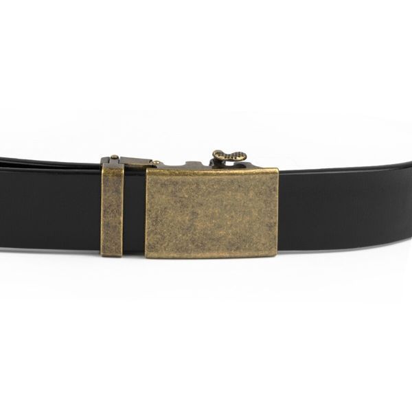 Men's belt with buckle brass Vintage 20263 Black 20263 фото