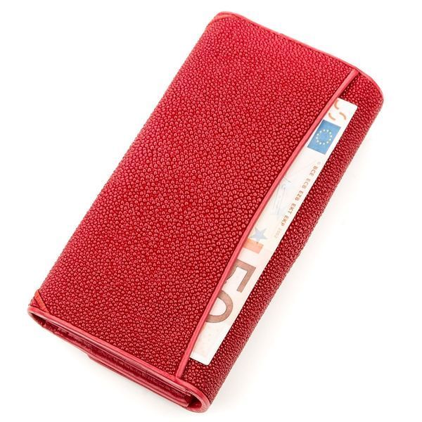 Кошелек-клатч женский STINGRAY LEATHER 18519 из натуральной кожи морского ската Красный 18519 фото