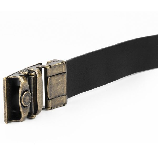 Men's belt with buckle brass Vintage 20263 Black 20263 фото