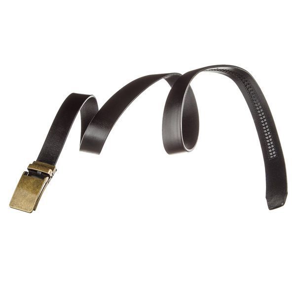 Genuine leather belt with retro brass automatic buckle Vintage 20219 Black 20219 фото