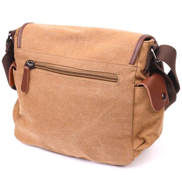 Functional men's bag with textile flap 21249 Vintage Brown 21249 фото