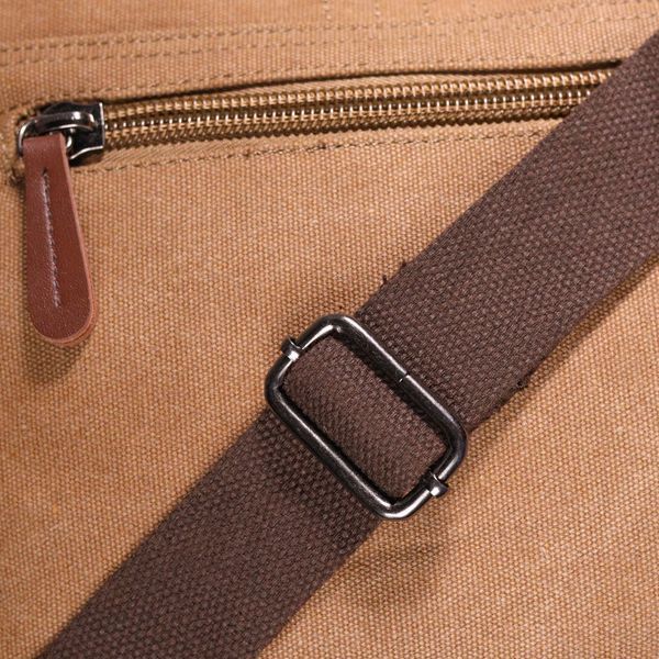 Functional men's bag with textile flap 21249 Vintage Brown 21249 фото
