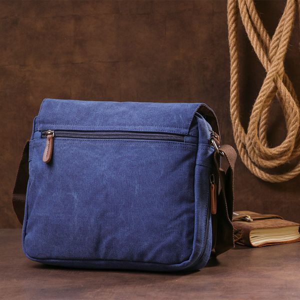Textile laptop bag 13 inches over shoulder Vintage 20189 Blue 20189 фото