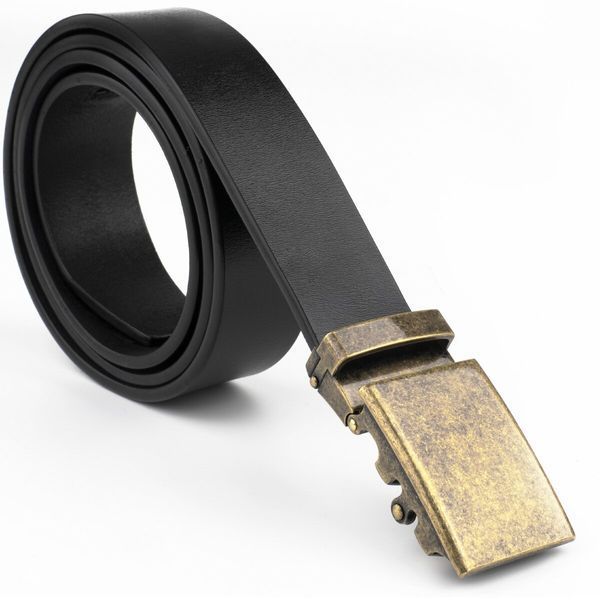 Men's belt with buckle brass Vintage 20263 Black 20263 фото