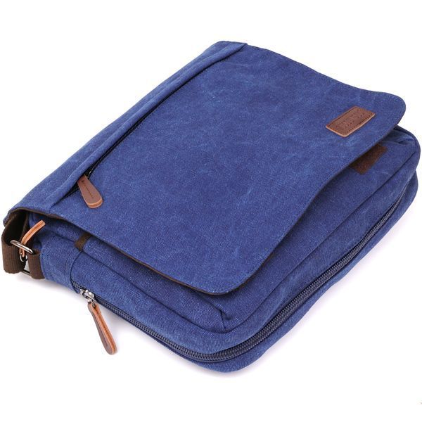 Textile laptop bag 13 inches over shoulder Vintage 20189 Blue 20189 фото