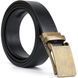 Genuine leather belt with retro brass automatic buckle Vintage 20219 Black 20219 фото 2