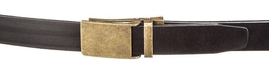 Genuine leather belt with retro brass automatic buckle Vintage 20219 Black 20219 фото