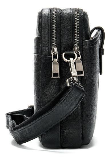 Compact men's leather bag Vintage 14885 Black 14885 фото