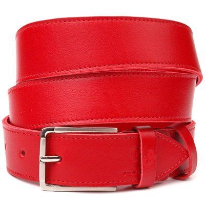 High-quality women's belt for jeans made of genuine leather Grande Pelle 21455 Red 21455 фото