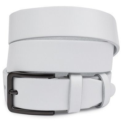 Smooth formal unisex belt Vintage 20714 White 20714 фото