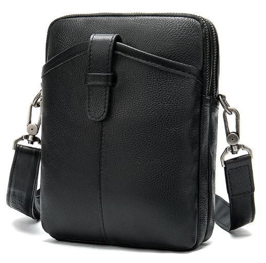 Compact men's leather bag Vintage 14885 Black 14885 фото