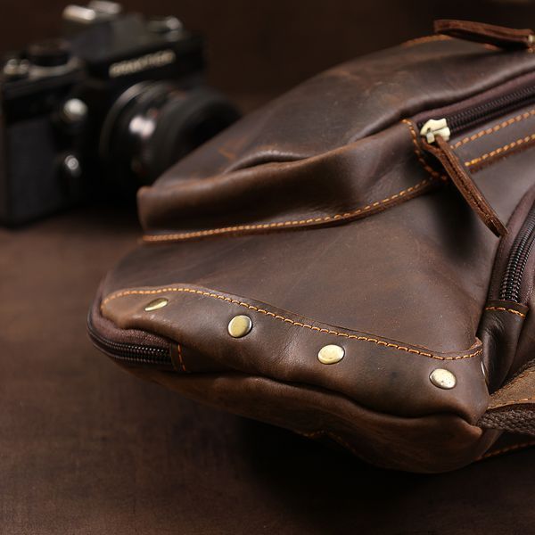 Men's vintage leather shoulder bag Vintage 20373 Brown 20373 фото