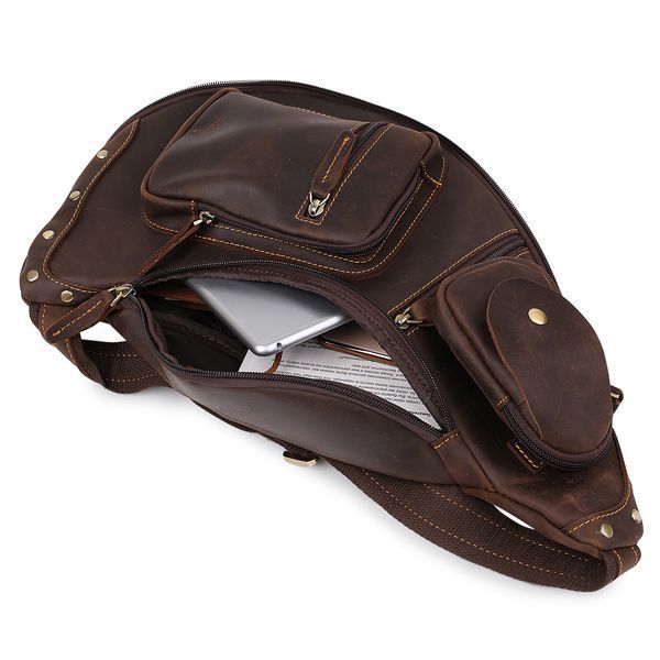 Men's vintage leather shoulder bag Vintage 20373 Brown 20373 фото