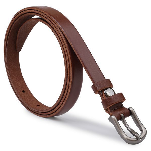 Smooth stylish women's belt Vintage 20766 Brown 20766 фото
