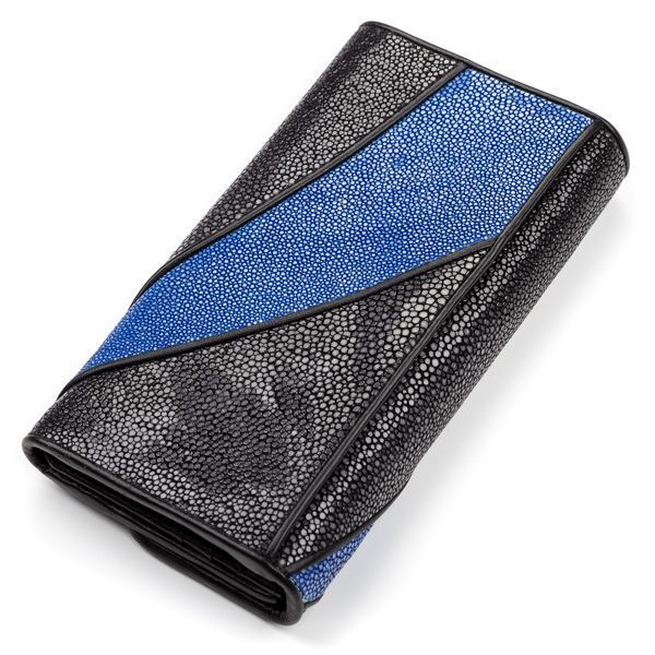 Кошелек женский STINGRAY LEATHER 18115 из натуральной кожи морского ската Черный 18115 фото