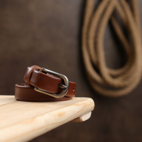 Smooth stylish women's belt Vintage 20766 Brown 20766 фото