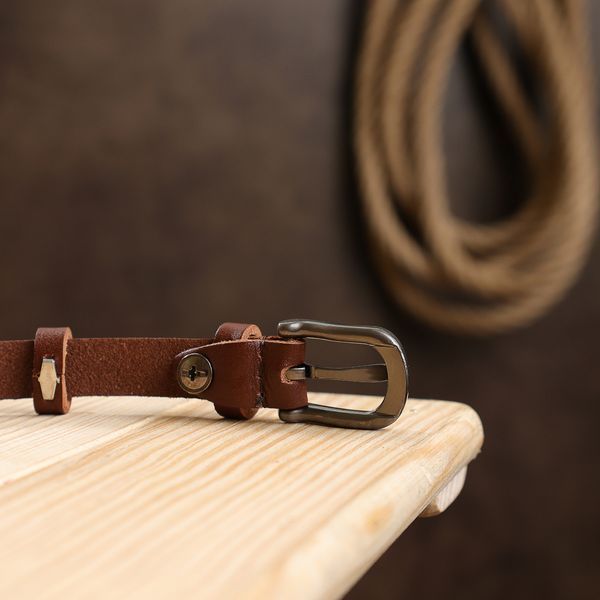 Smooth stylish women's belt Vintage 20766 Brown 20766 фото