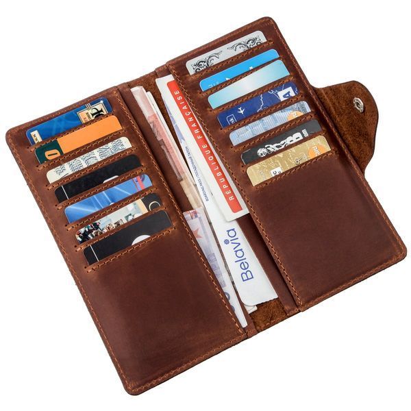 Men's vintage leather wallet SHVIGEL 16167 Brown 16167 фото