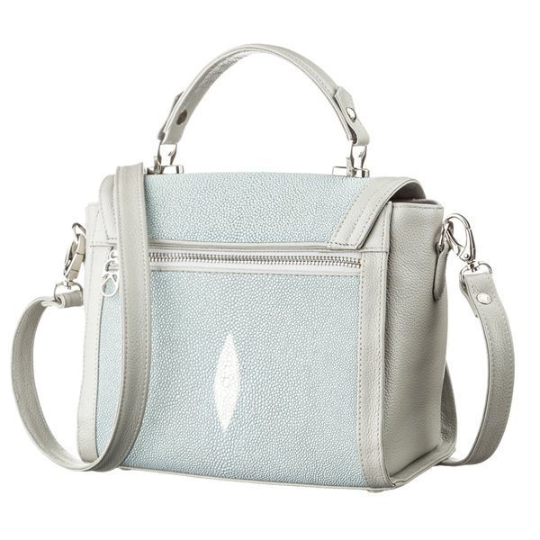 Women's bag STINGRAY LEATHER 18629 made of genuine stingray leather Gray 18629 фото