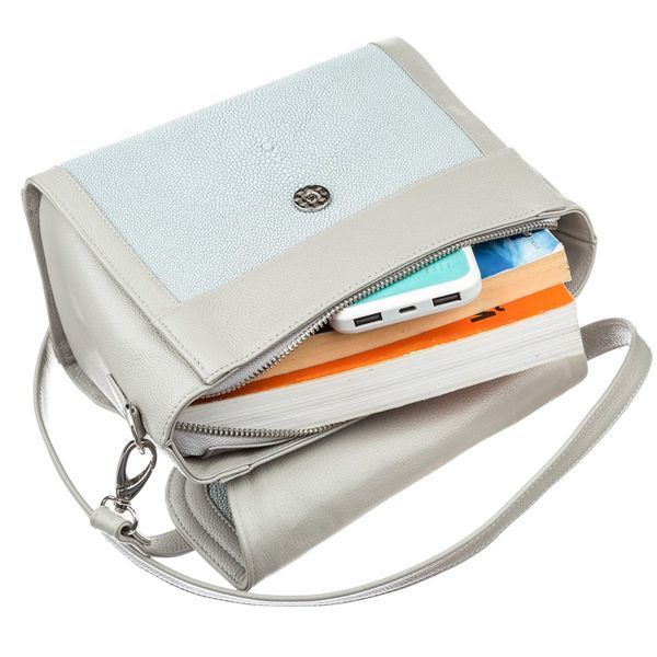 Women's bag STINGRAY LEATHER 18629 made of genuine stingray leather Gray 18629 фото