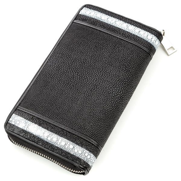 Гаманець-клатч жіночий STINGRAY LEATHER 18520 з натуральної шкіри морського скату Чорний 18520 фото