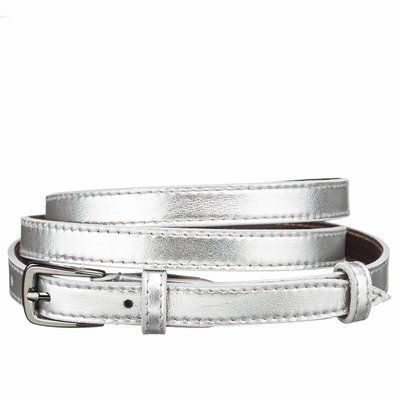Leather belt MAYBIK 15236 Silver 20677 фото
