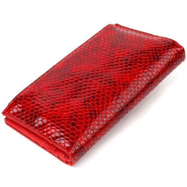 Lacquered women's wallet made of genuine leather with snake embossing CANPELLINI 21639 Red 21639 фото