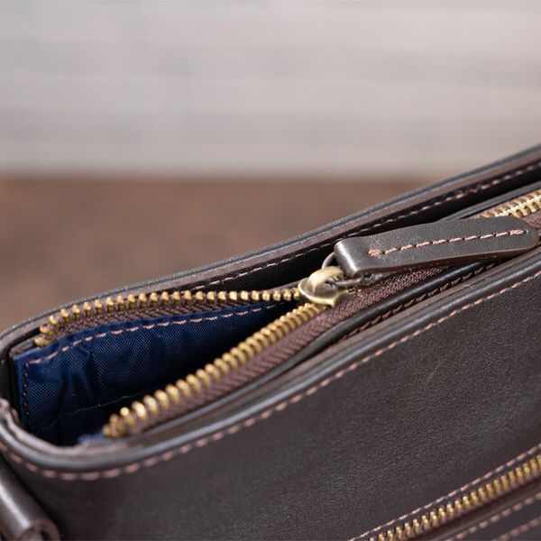 Multifunctional men's bag SHVIGEL 11178 in smooth leather Brown 11178 фото
