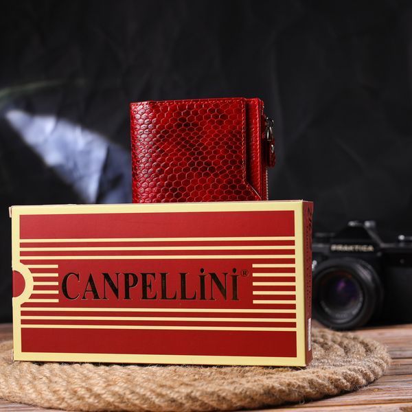 Lacquered women's wallet made of genuine leather with snake embossing CANPELLINI 21639 Red 21639 фото