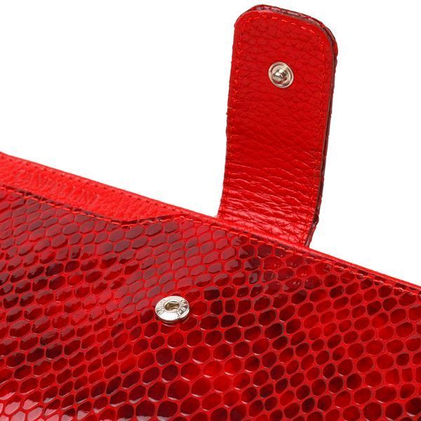 Lacquered women's wallet made of genuine leather with snake embossing CANPELLINI 21639 Red 21639 фото
