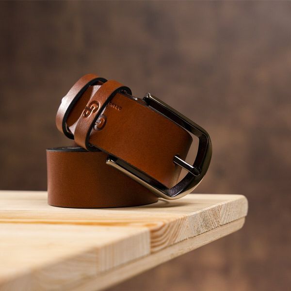 Men's belt Grande Pelle 20094 Brown 20094 фото