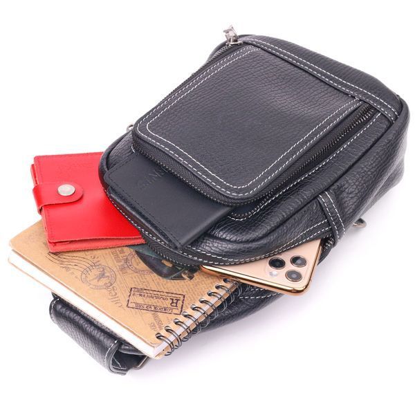 Men's shoulder bag made of genuine leather 21284 Vintage Black 21284 фото