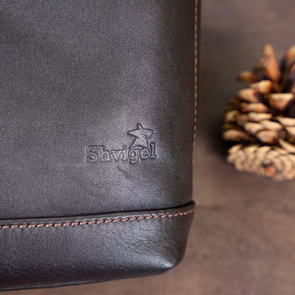 Multifunctional men's bag SHVIGEL 11178 in smooth leather Brown 11178 фото