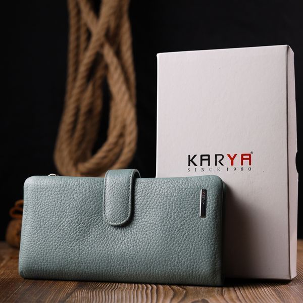 Интересное женское портмоне из натуральной кожи KARYA 21000 Бирюзовый 21000 фото