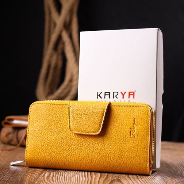 Вместительный женский кошелек из натуральной кожи KARYA 21150 Желтый 21150 фото