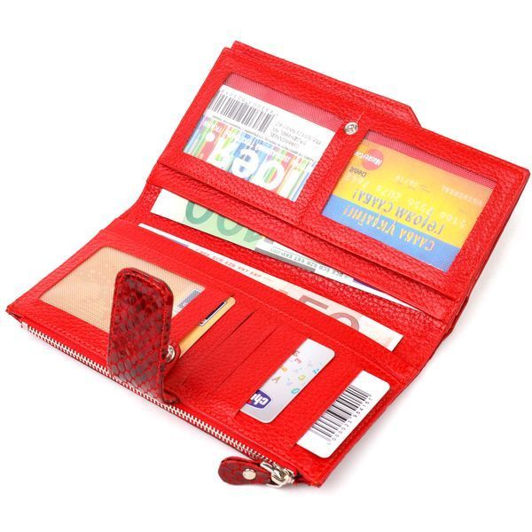 Lacquered women's wallet made of genuine leather with snake embossing CANPELLINI 21639 Red 21639 фото
