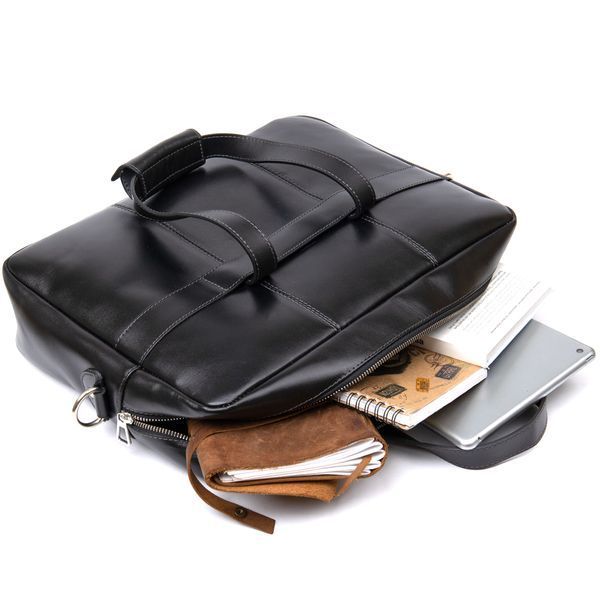 Briefcase made of genuine leather GRANDE PELLE 11442 Black 11442 фото