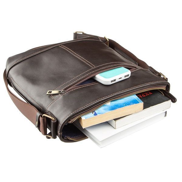 Multifunctional men's bag SHVIGEL 11178 in smooth leather Brown 11178 фото