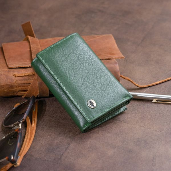 Горизонтальне портмоне зі шкіри унісекс на магніті ST Leather 19332 Зелене 19332 фото