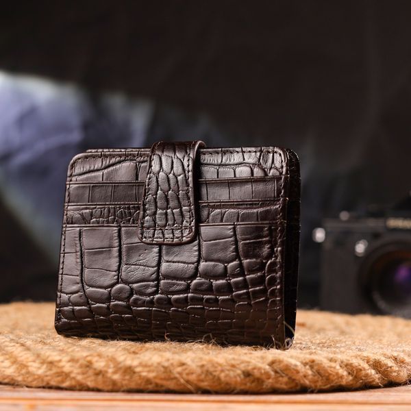 Interesting wallet for men made of genuine leather with crocodile embossing CANPELLINI 21689 Brown 21689 фото