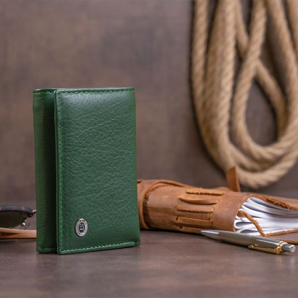 Горизонтальне портмоне зі шкіри унісекс на магніті ST Leather 19332 Зелене 19332 фото