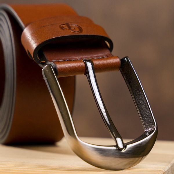 Men's belt Grande Pelle 20094 Brown 20094 фото