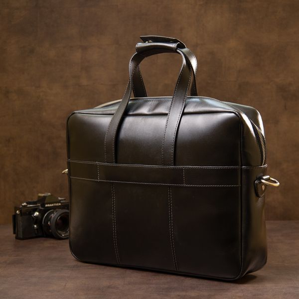 Briefcase made of genuine leather GRANDE PELLE 11442 Black 11442 фото