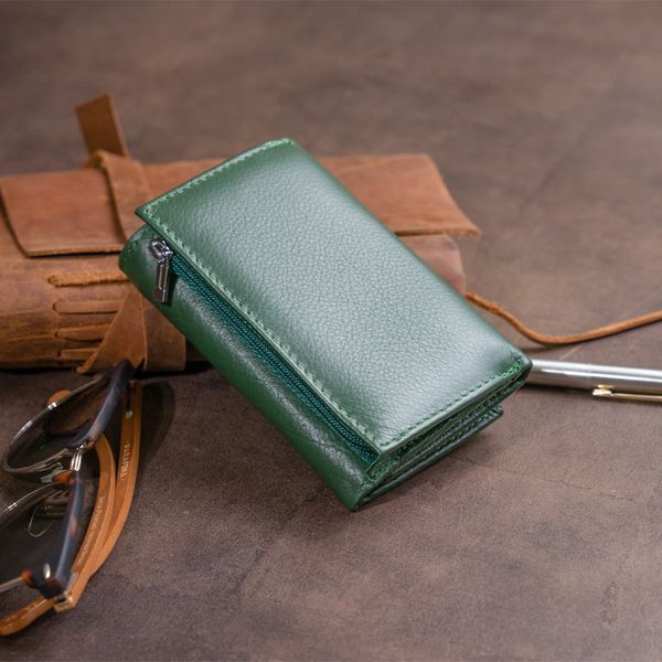 Горизонтальне портмоне зі шкіри унісекс на магніті ST Leather 19332 Зелене 19332 фото